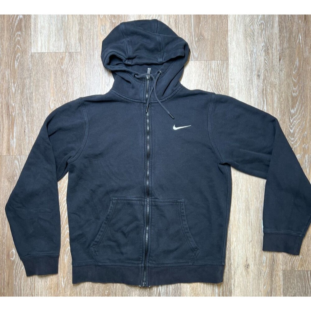 Nike Club Fleece High Neck Zip Up Hoodie Black Color For Men Size Small